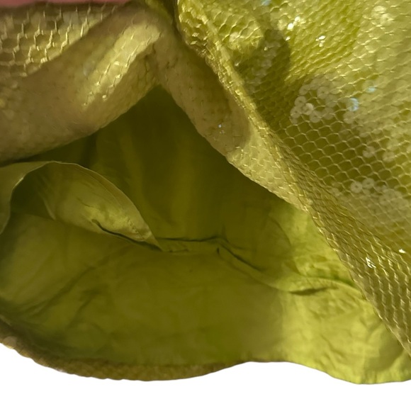 100% Silk Green Sequin Vintage Carole Little Strappy Cami Top Size Medium - Picture 6 of 6